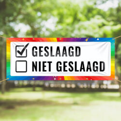 Spandoek Geslaagd vinkje niet geslaagd