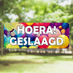 Spandoek Hoera Geslaagd Ballonnen