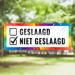 Spandoek Niet Geslaagd vinkje Geslaagd
