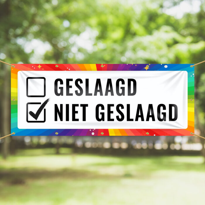 Spandoek Niet Geslaagd vinkje Geslaagd