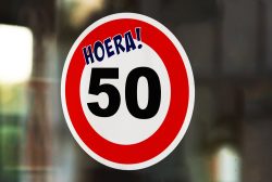 Raamsticker verkeersbord 50