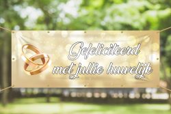 Spandoek gefeliciteerd met jullie huwelijk goud